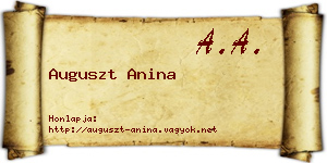 Auguszt Anina névjegykártya